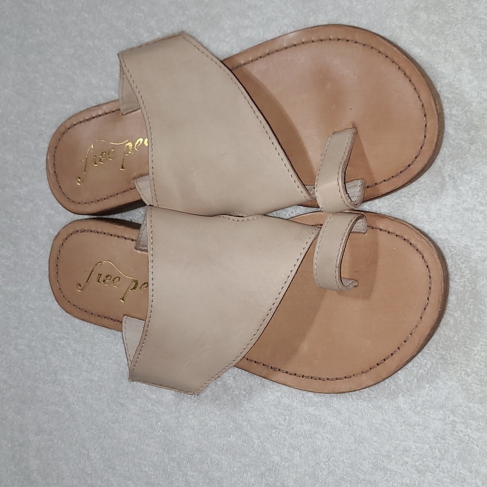 Free People Sant Antoni Slide Natural Sandals Size 6 (36) Women's